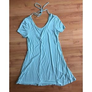 Blue, short sleeved dress